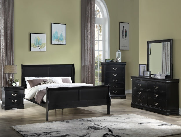 B3950-2 LOUIS PHILLIP BLACK NIGHTSTAND