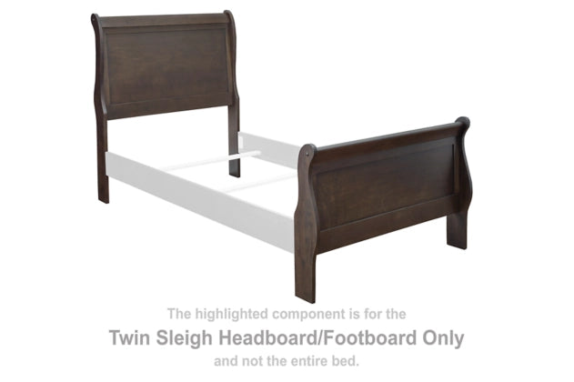B398-53 TWIN SLEIGH HEADBOARD & FOOTBOARD