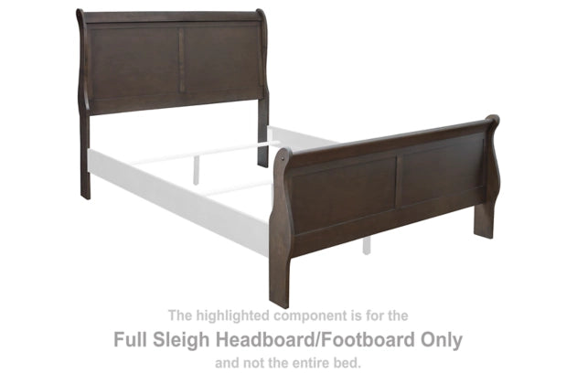 B398-55 FULL SLEIGH HEADBOARD&FOOTBOARD