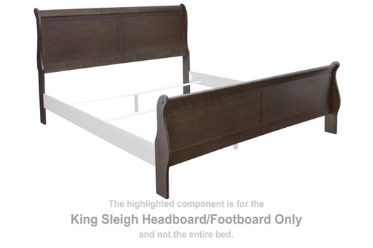 B398-82 KING SLEIGH HEADBOARD & FOOTBOARD