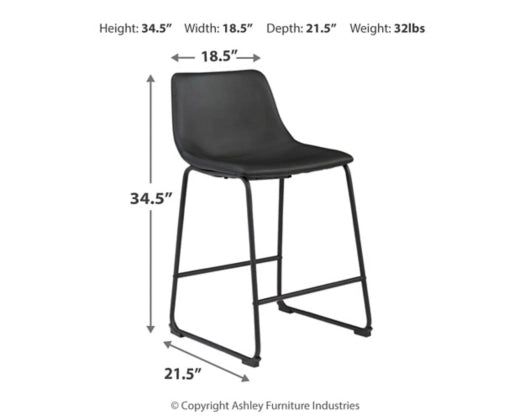 D372-624 Centiar Black Counter Height Stool (SOLD AS-IS - NO WARRANTY)